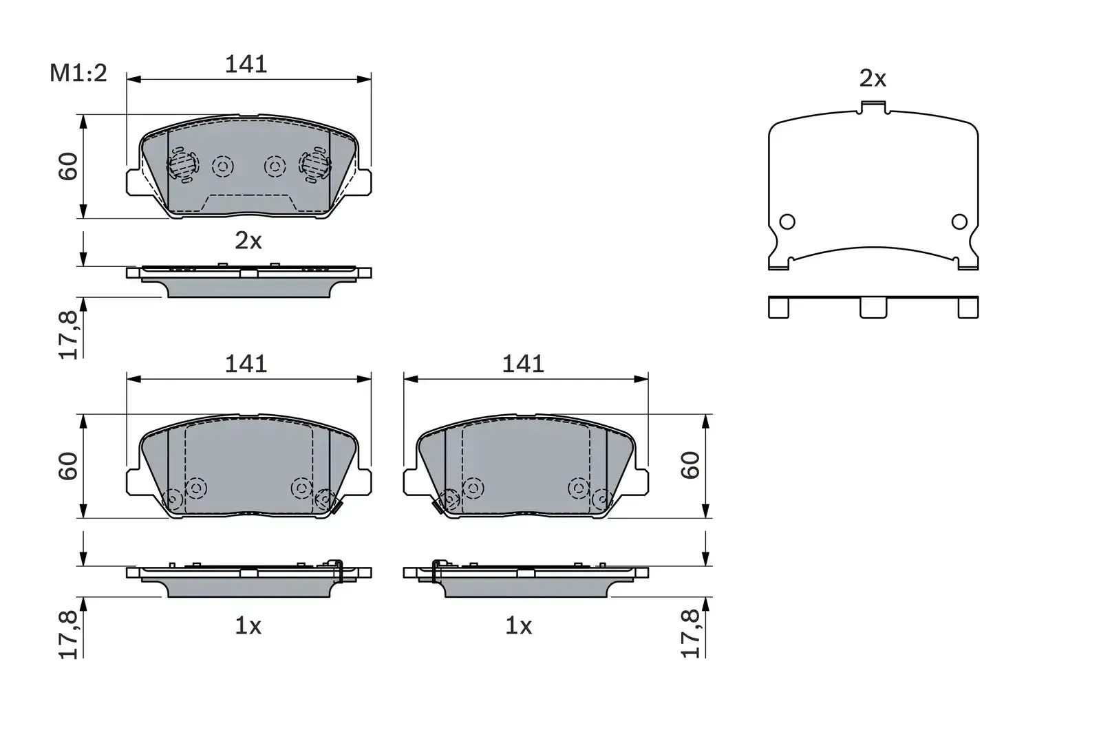 Bosch Front Brake Pads Hyundai I30 / Kia Optima (11-) *300Mm Disc* | 0986 494 671 | Euro Car Parts - Image 1