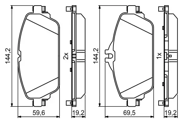 Bosch Front Brake Pads Mercedes C-Class (14-) *w/o Sports Pack* | 0986 460 128 | Euro Car Parts - Image 1