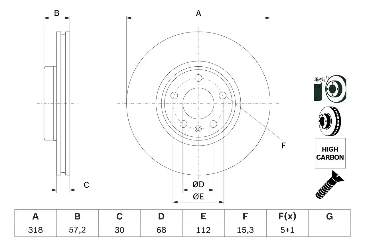 Bosch Front Discs 318Mm Audi A4 2014- | 0986 479 E49 | Euro Car Parts - Image 1