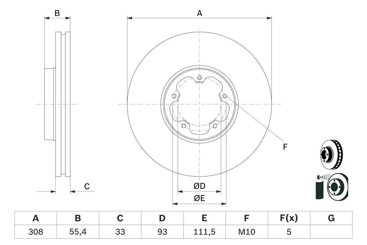 Bosch Front Brake Disc Ford Transit (2013-) 308Mm (V) | 0986 479 D40 | Euro Car Parts - Image 1