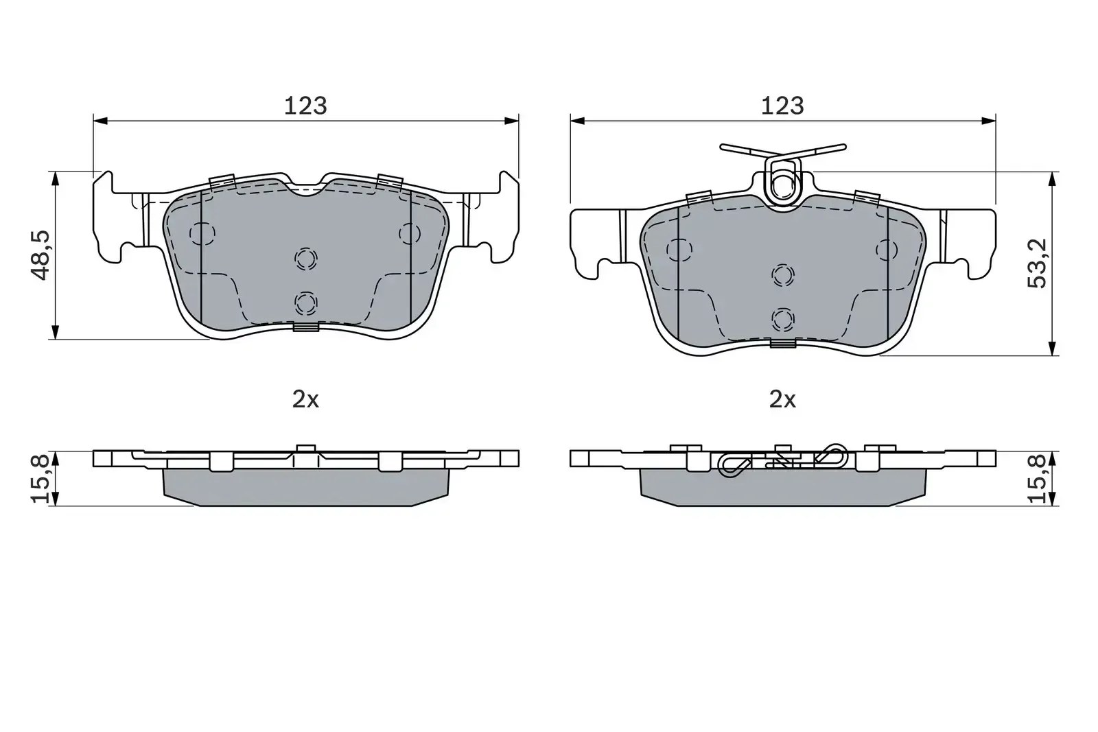 Bosch Rear Break Pads Ford Mondeo / Galaxy (15-) *17" Bs* | 0986 494 888 | Euro Car Parts - Image 1