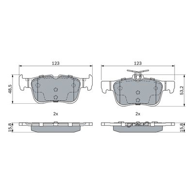 Bosch Rear Break Pads Ford Mondeo / Galaxy (15-) *17" Bs* | 0986 494 888 | Euro Car Parts - Thumbnail 2