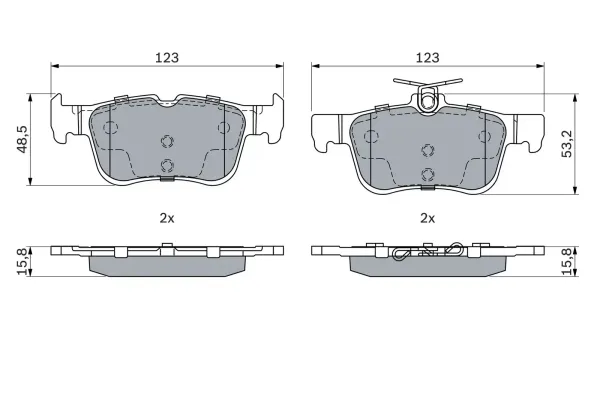 Bosch Rear Break Pads Ford Mondeo / Galaxy (15-) *17" Bs* | 0986 494 888 | Euro Car Parts