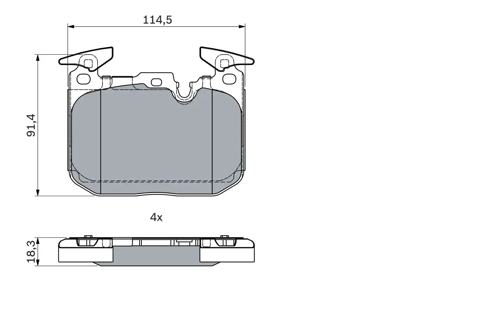 Bosch Front Brake Pads Bmw 2/3/4 Series (11-) *with M-Sport* | 0986 494 947 | Euro Car Parts - Image 1