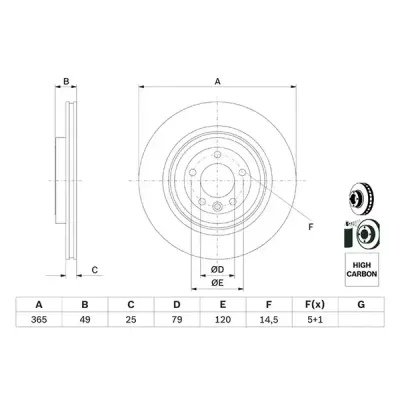 Bosch 0986479F68 Brake Disc (BD2813) - Thumbnail 2