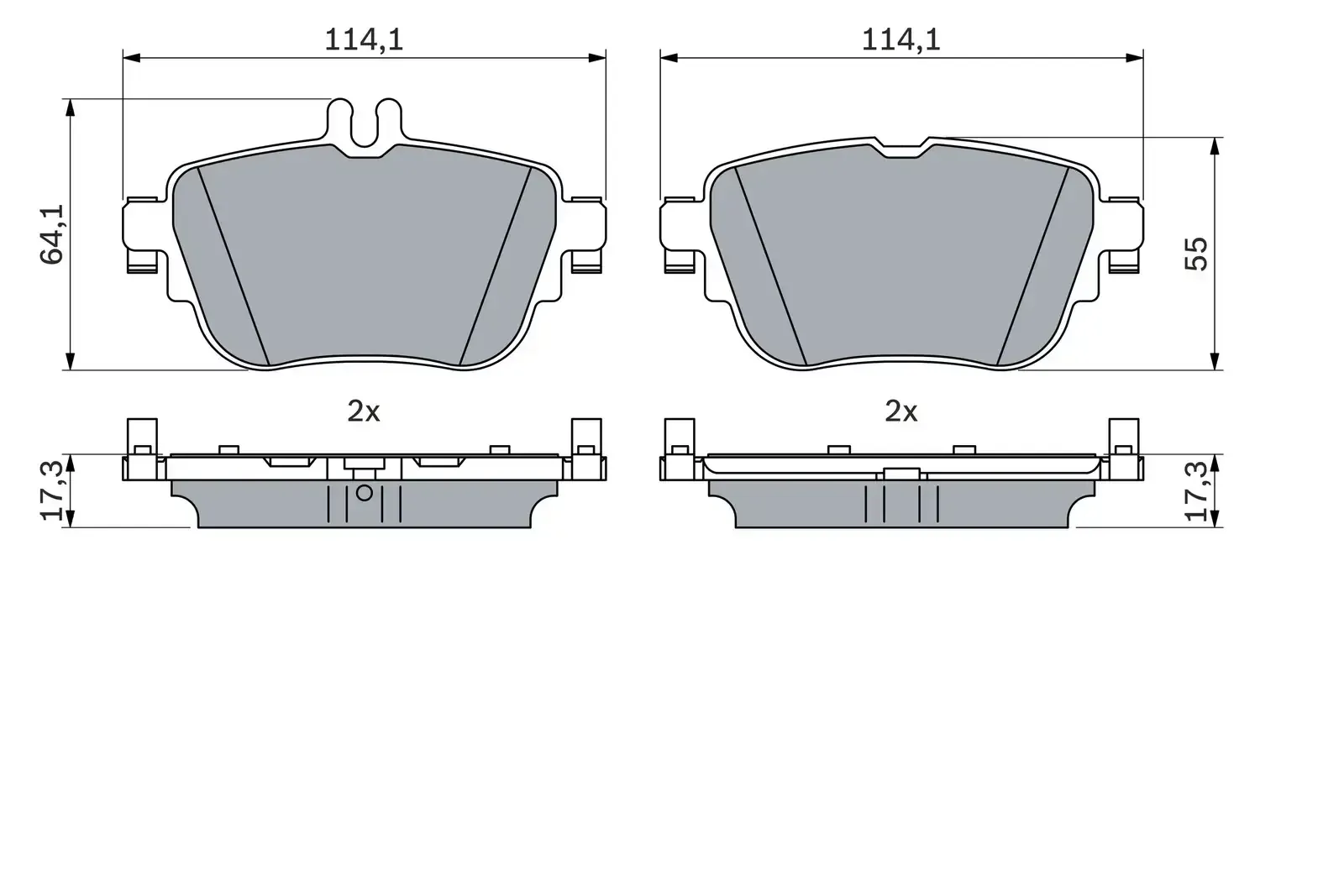Bosch Rear Break Pads Mercedes E-Class (16-) | 0986 424 845 | Euro Car Parts - Image 1