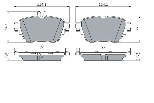 Bosch Rear Break Pads Mercedes E-Class (16-) | 0986 424 845 | Euro Car Parts