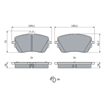 Bosch 0986424887 Brake Pad Set (BP2516) - Thumbnail 3