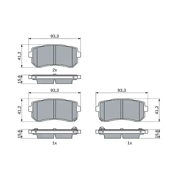 Bosch Rear Brake Pads Kia Picanto (11-) | 0986 424 956 | Euro Car Parts - Image 1