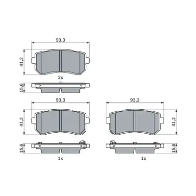 Bosch Rear Brake Pads Kia Picanto (11-) | 0986 424 956 | Euro Car Parts