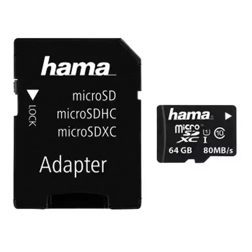 Hama MICROSDXC 64GB 10UHS-I 100MBS ADAPT - Image 1