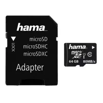 Hama MICROSDXC 64GB 10UHS-I 100MBS ADAPT