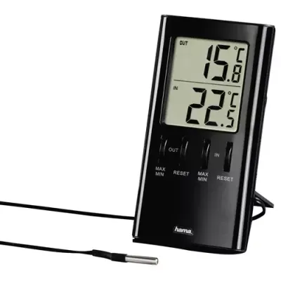 Hama T-350 Electronic environment thermometer Indoor Black - Thumbnail 2