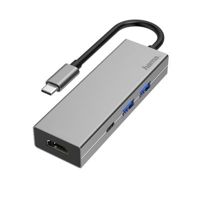 Hama 00200107 laptop dock/port replicator USB 3.2 Gen 1 (3.1 Gen 1) Type-C Anthracite Grey