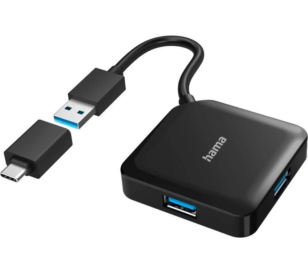Hama 00200116 interface hub USB 3.2 Gen 1 (3.1 Gen 1) Type-A + Type-C 5000 Mbit/s Black - Image 1