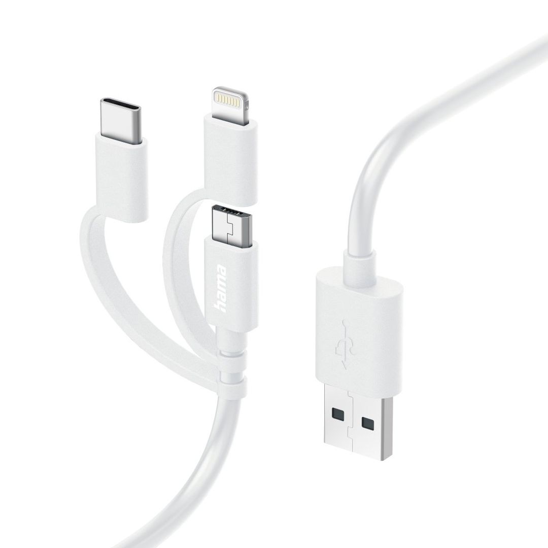 Hama 00201535 USB cable USB 2.0 1 m USB A Micro-USB B White - Image 1