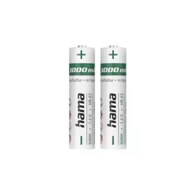 Hama 00223523. Battery type: Rechargeable battery Battery size(s): AAA Battery technology: Nickel-Metal Hydride (NiMH). Package width: 105 mm Package depth: 90 mm Package height: 15 mm