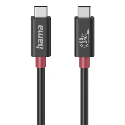 Hama 00200799 USB cable USB4 Gen 4x2 1 m USB C Black - Thumbnail 3