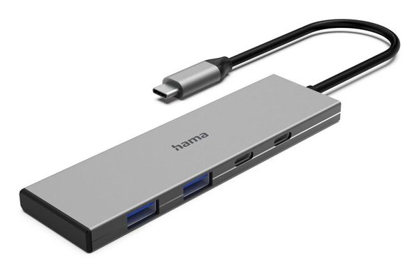 Hama 00200147 interface hub USB Type-C 10000 Mbit/s Grey - Thumbnail 2