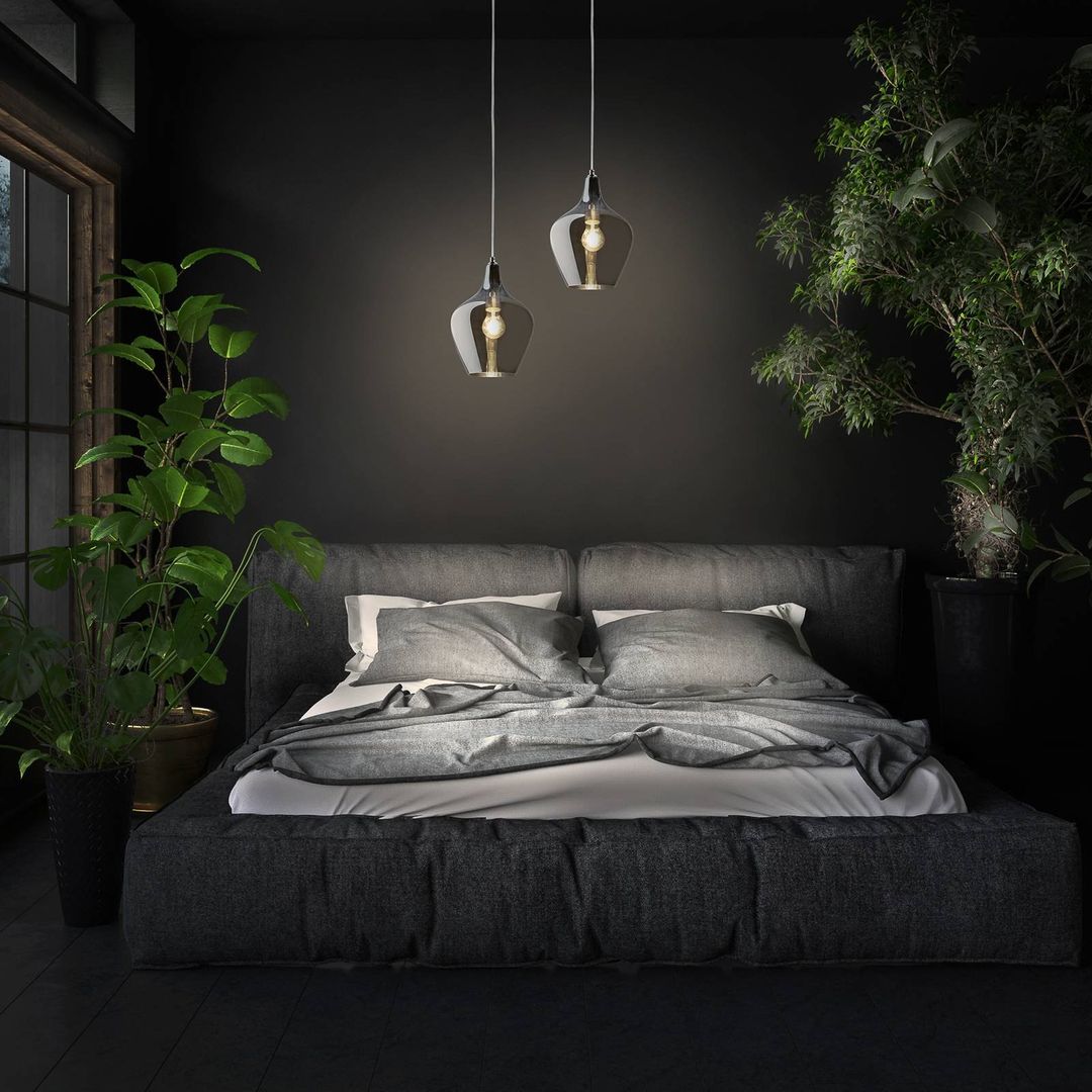 Nowa Paso hanging light, glass, 1-bulb, smoky grey - Image 1