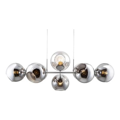 Nowa Pilar glass pendant light, 8-bulb, smoky grey - Thumbnail 2
