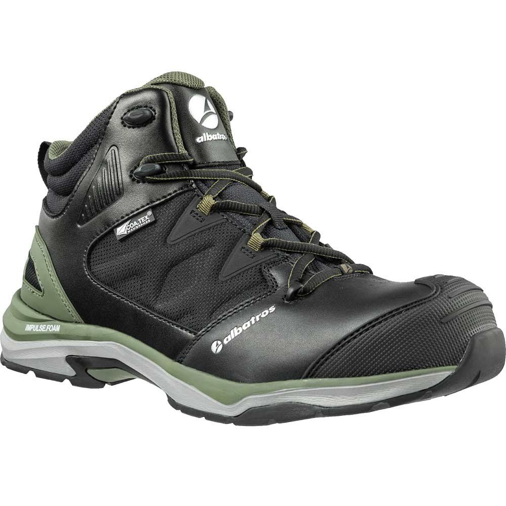 Albatros Mens Ultratrail Olive Ctx Mid Safety Boots Black / Olive Size 8 - Image 1