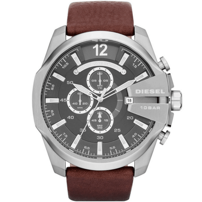 Diesel Mega Chief DZ4290 Men's Watch – 51mm Grey Dial Leather - Thumbnail 2