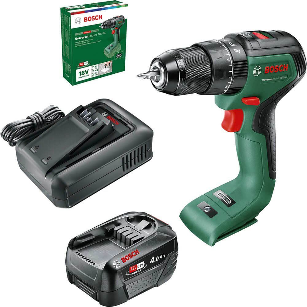 Bosch UNIVERSALIMPACT 18V-60 P4A 18v Cordless Brushless Combi Drill No Batteries No Battery Charger No Case - Image 1