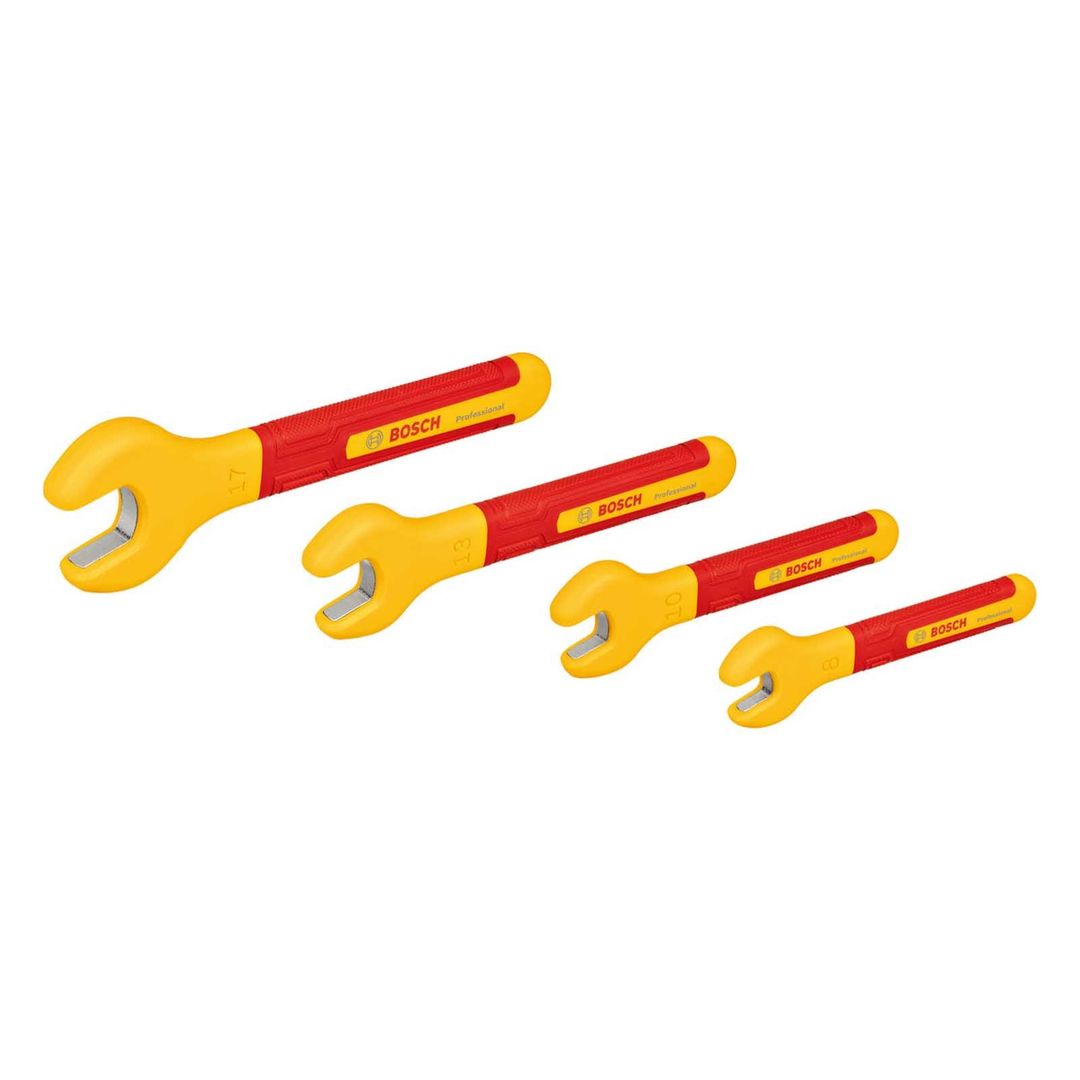 Bosch 4 Piece VDE Insulated Open End Spanner Set - Image 1