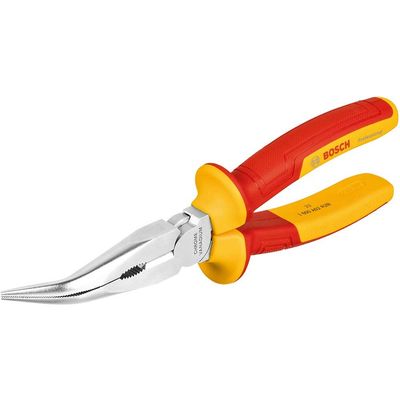 Bosch Professional VDE Insulated 40 Degree Bent Long Nose Pliers 200mm