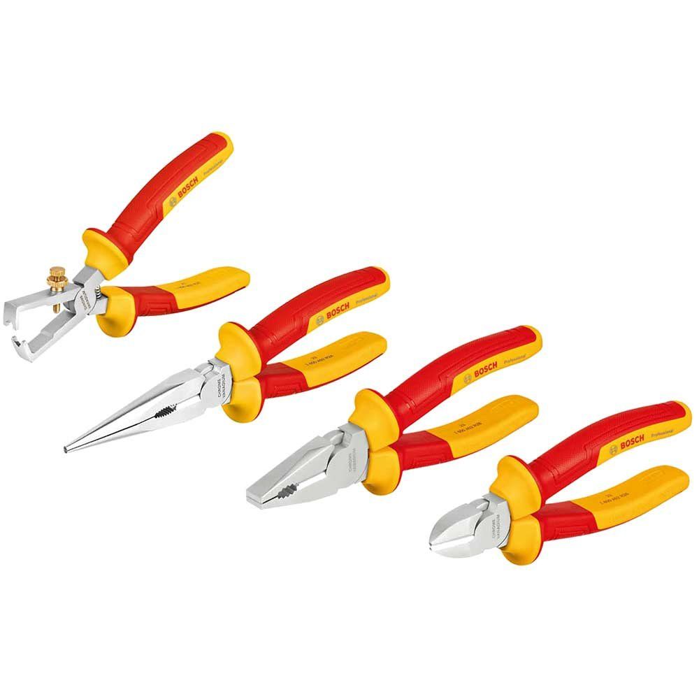 Bosch 4 Piece VDE Insulated Pliers Combo Set - Image 1
