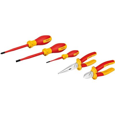 Bosch 5 Piece VDE Insulated Pliers & Screwdrivers Hand Tool Kit
