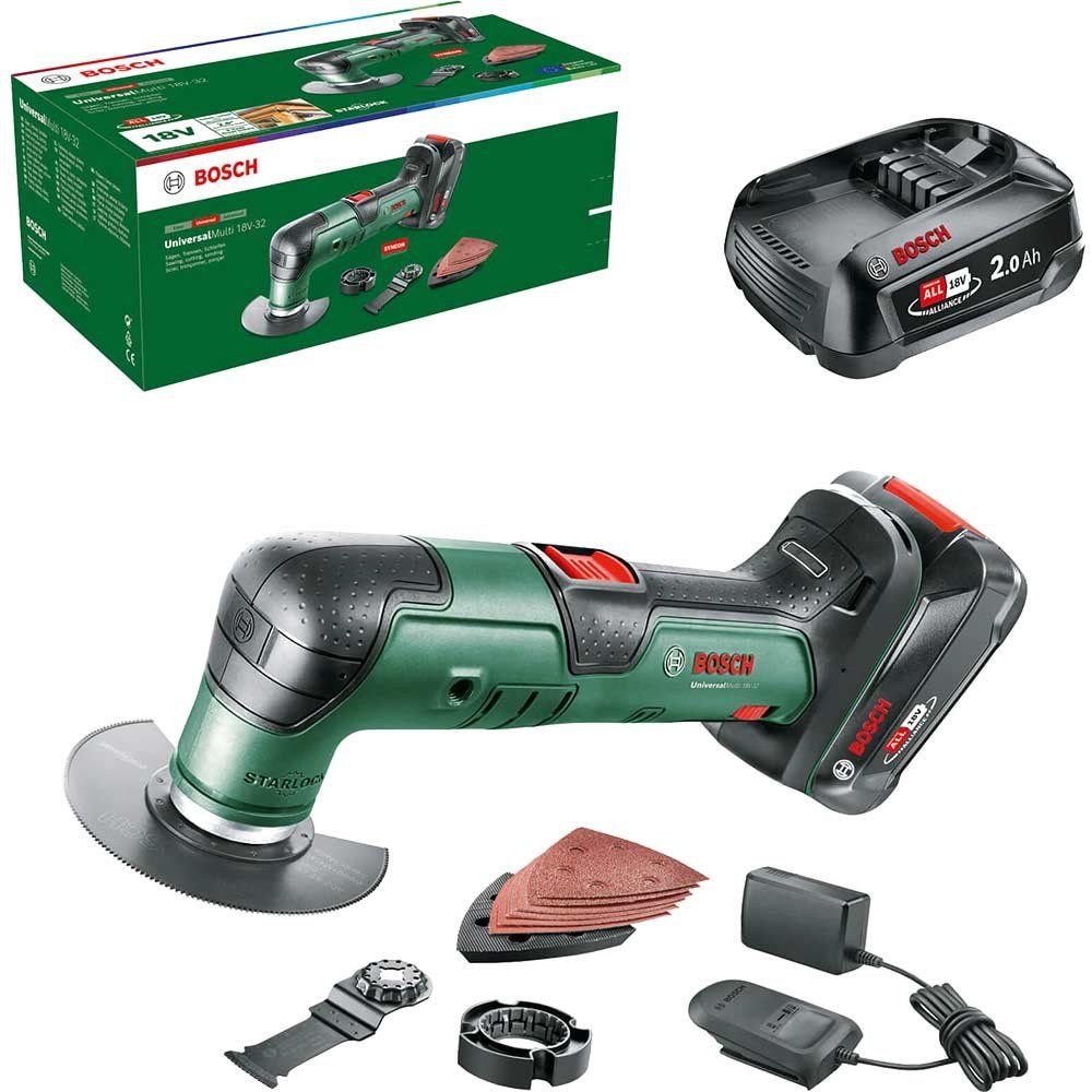 Bosch UNIVERSALMULTI 18V-32 P4A 18v Cordless Starlock Oscillating Multi Tool 1 x 2ah Li-ion Battery Charger No Case - Image 1