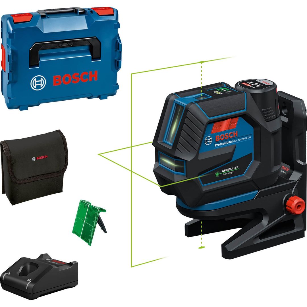 Bosch GCL 12V-50-22 CG 12v Cordless Combi Laser Level 1 x 2ah Li-ion Battery Charger Case - Image 1