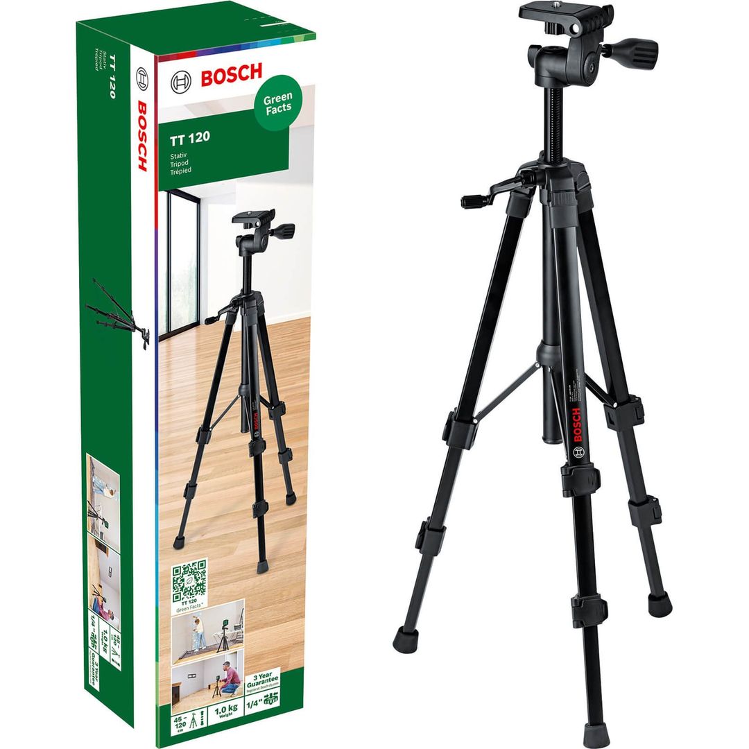 Bosch TT120 1/4" Thread Laser Level Tripod - Image 1