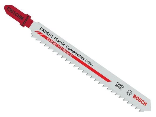 Bosch, Expert, Plastic Composites Clean T301CHM Jigsaw Blade, 117mm, Carbide - White - Thumbnail 2