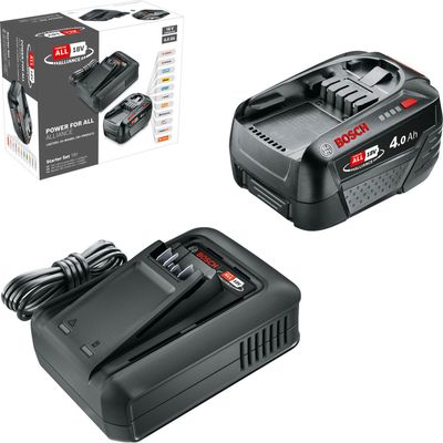Bosch Genuine GREEN P4A 18v Cordless Li-ion Battery 4ah and Charger Starter Set 4ah