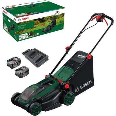 Bosch ROTAK 18V2-38 P4A 36v Cordless Brushless Rotary Lawnmower 380mm