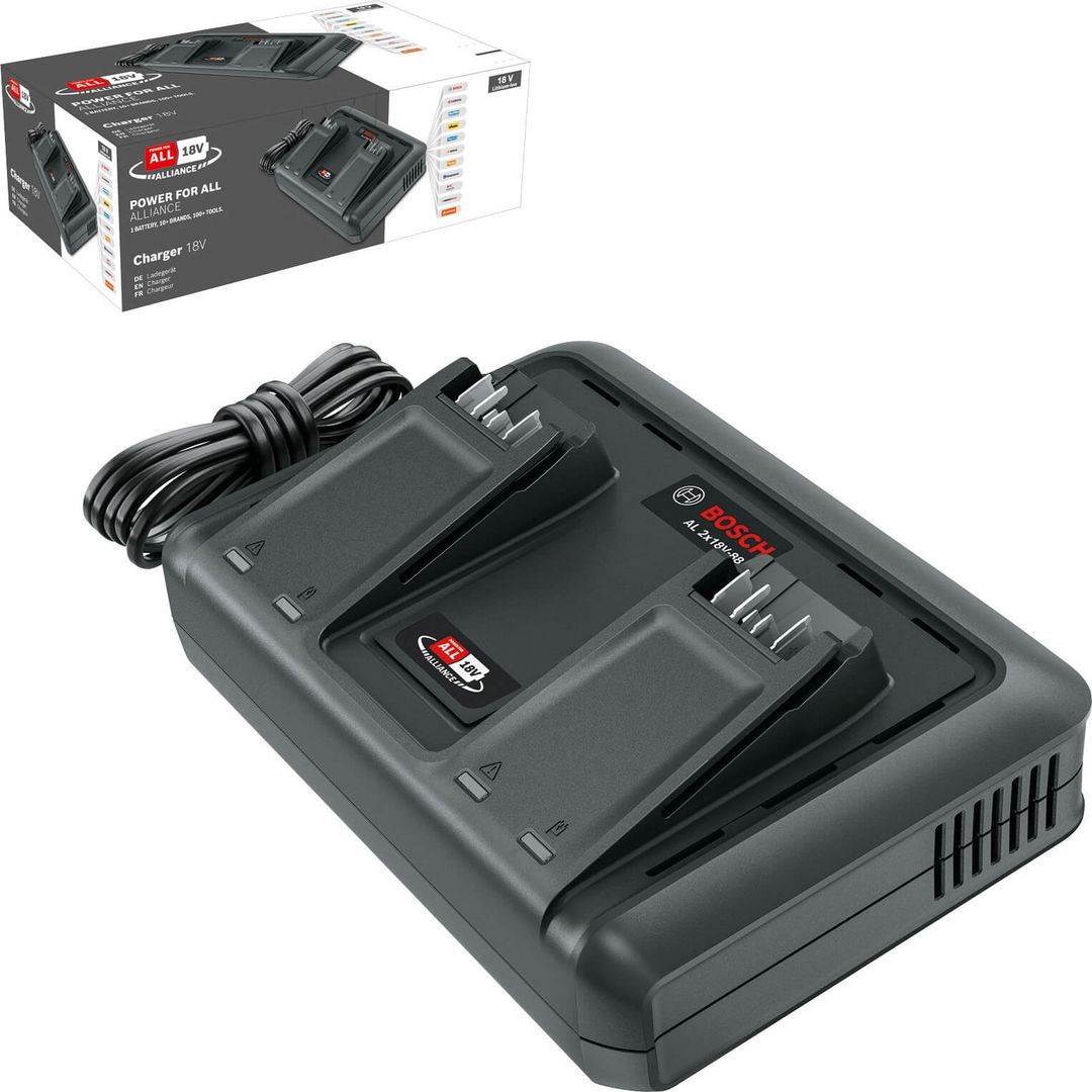 Bosch Genuine AL 2X18V-88 P4A Twin 18v Cordless Li-ion 4.4A Fast Battery Charger - Image 1
