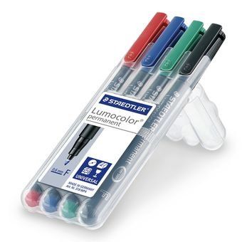 Staedtler Lumocolor 318 WP4 permanent marker Fine tip Black Blue Green Red 4 pc(s)