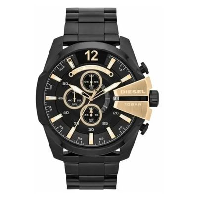 Diesel Mega Chief DZ4338 Men's Watch – 51mm Black Dial Stainless Steel
