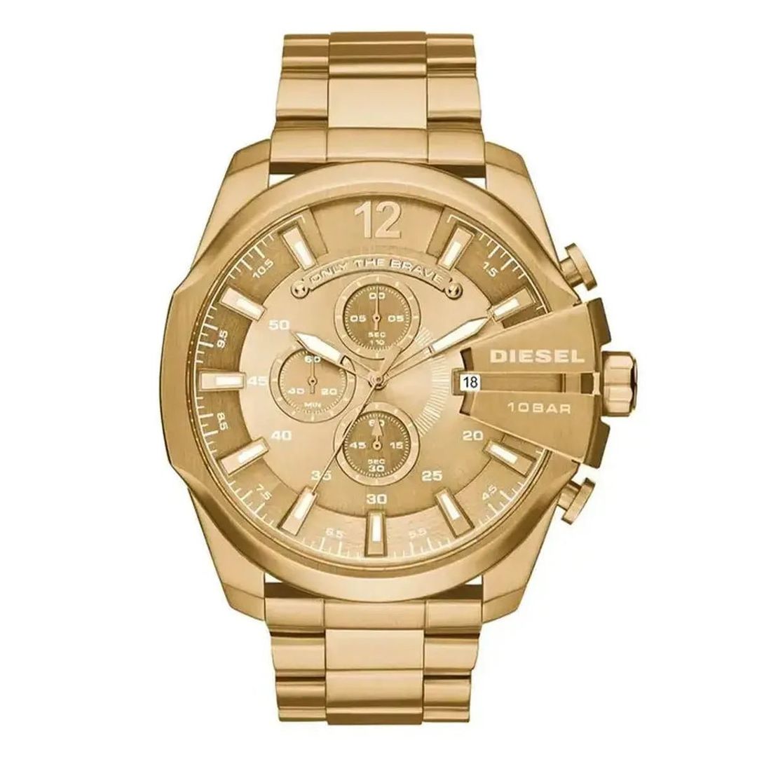 Diesel Mega Chief DZ4360 Men's Watch – 51mm Gold Dial Stainless Steel - Image 1