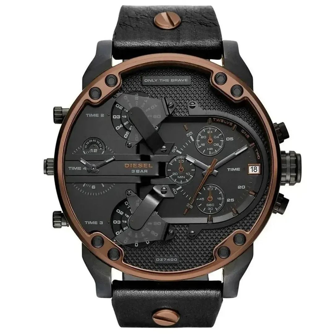 Diesel Mr Daddy 2.0 DZ7400 Men's Watch – 57mm Black Dial Leather - Image 1