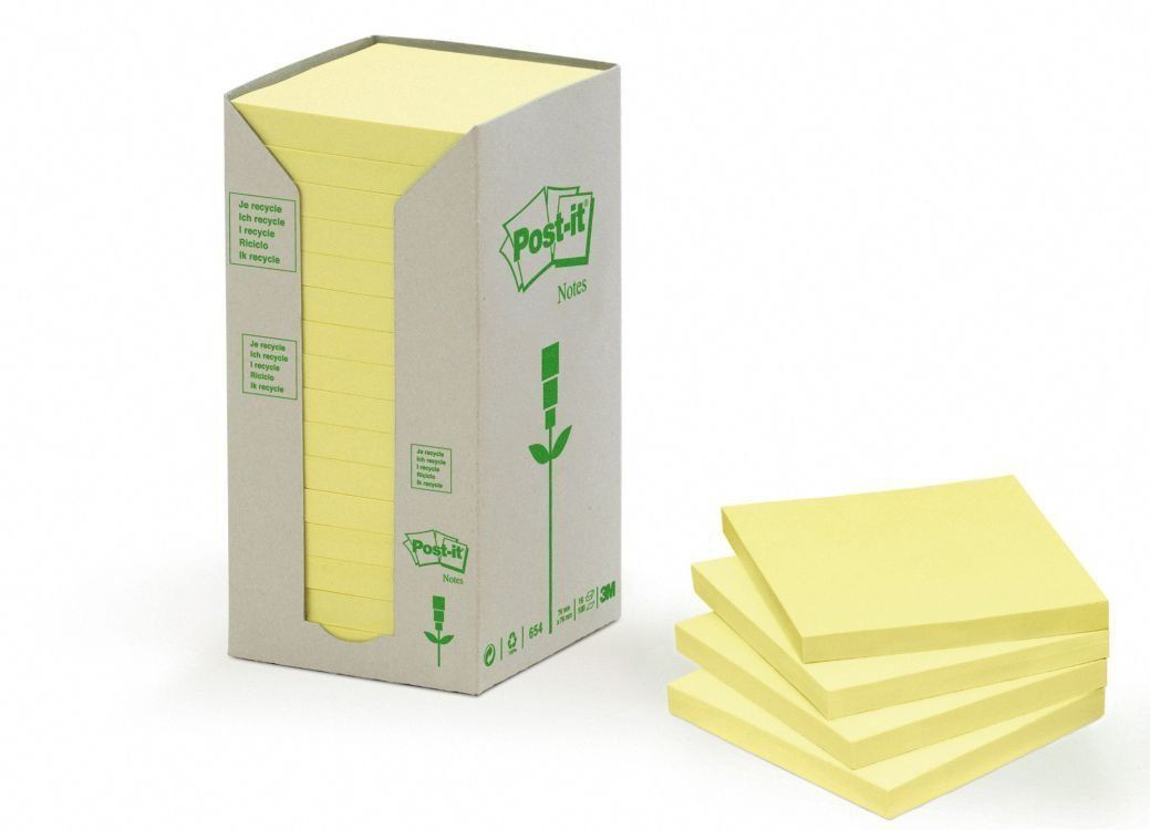 Post-It 654-1T self-adhesive label Yellow 16 pc(s) - Image 1