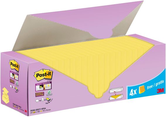 3M Super Sticky Z-Notes note paper Square Yellow 90 sheets Self-adhesive