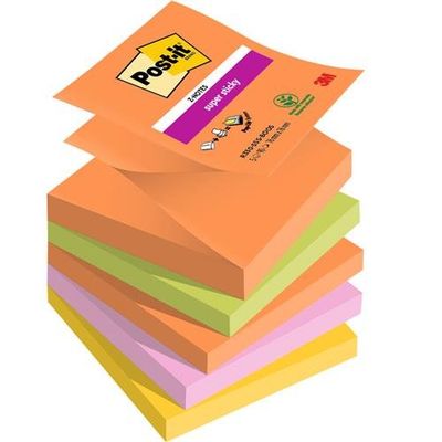 Post It Super Sticky Z Notes Boost Colours 76X76mm 90 Sheets (Pack 5) 7100258789
