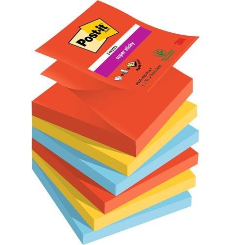 Post It Super Sticky Z Notes Playful Colours 76X76mm 90 Sheets (Pack 6) 7100258797 - Image 1