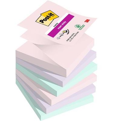 Post It Super Sticky Z Notes Soulful Colours 76X76mm 90 Sheets (Pack 6) 7100259322