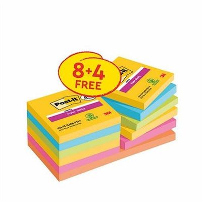 Post-It 7100259227 note paper Square Blue, Green, Orange, Pink, Yellow 90 sheets Self-adhesive