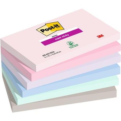 Post It Super Sticky Notes Soulful Colours 76X127mm 90 Sheets (Pack 6) 7100259202